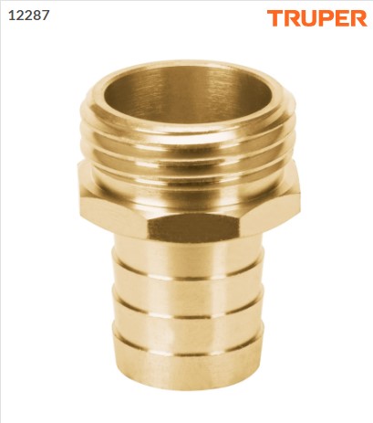 Conector 3/4 macho de latón sólido para manguera, Truper