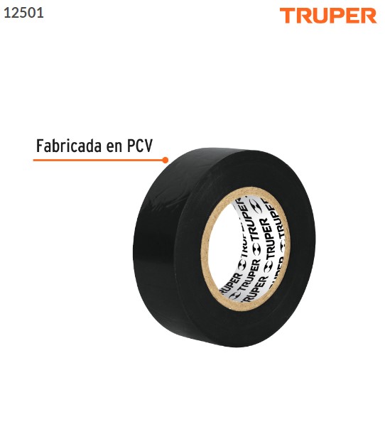 Cinta de aislar de 9 m x 19 mm, negra, Truper