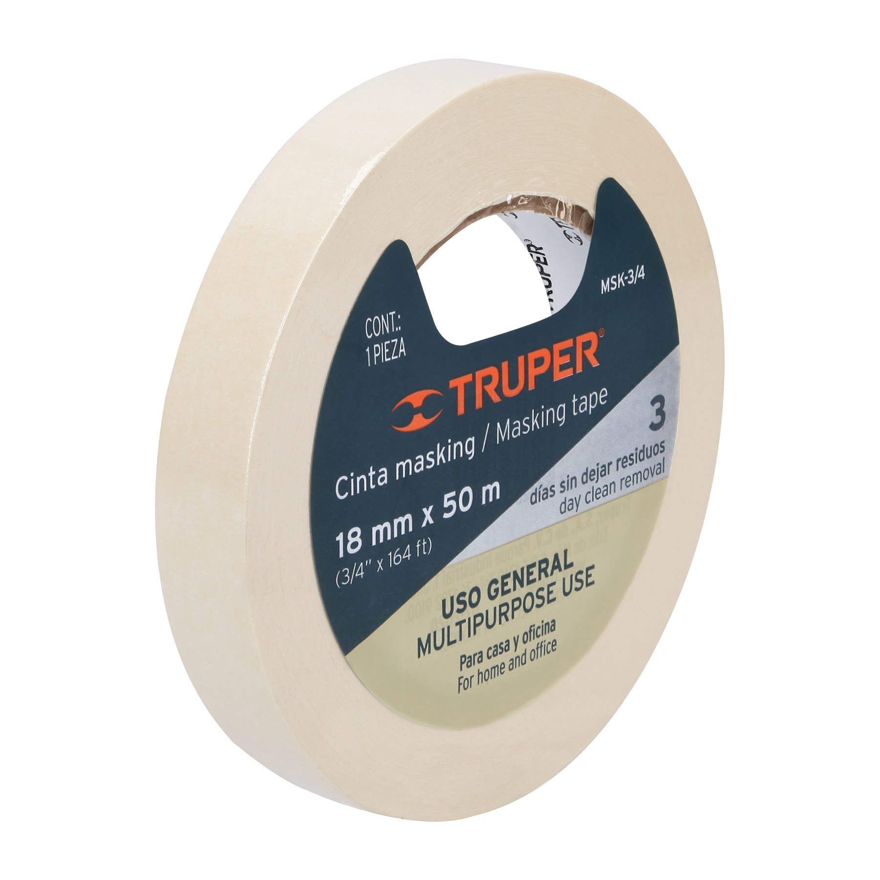 Cinta masking tape de 3/4 x 50 m, Truper