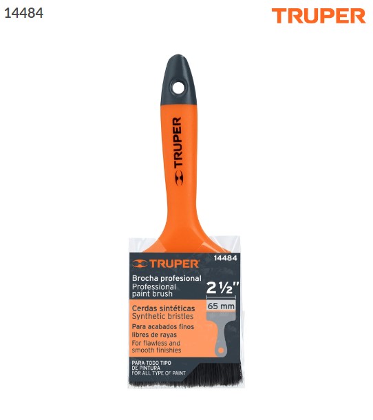 Brocha profesional de 2-1/2" con mango de plástico, Truper