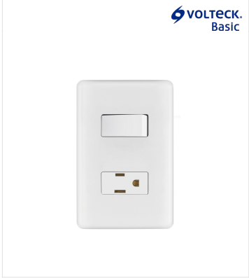 Placa armada contacto e interruptor sencillo, Volteck Basic