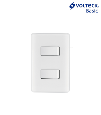 Placa armada con 2 interruptores sencillos, Volteck Basic
