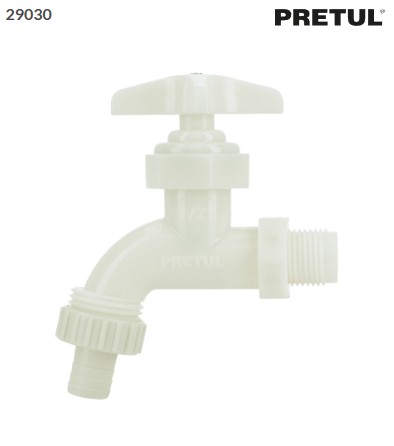 Llave para manguera, de plástico 65 g, entrada 1/2, Pretul