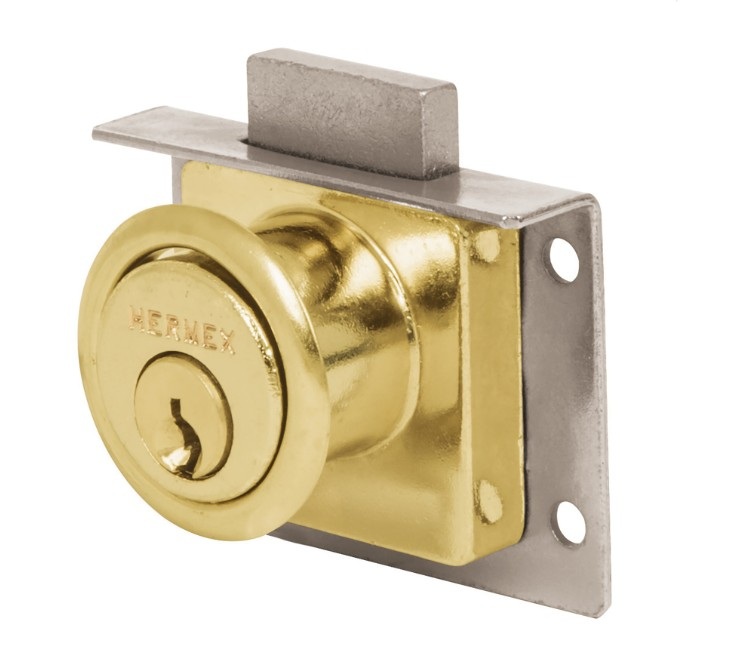 Cerradura para mueble, modelo 24, latón, HERMEX