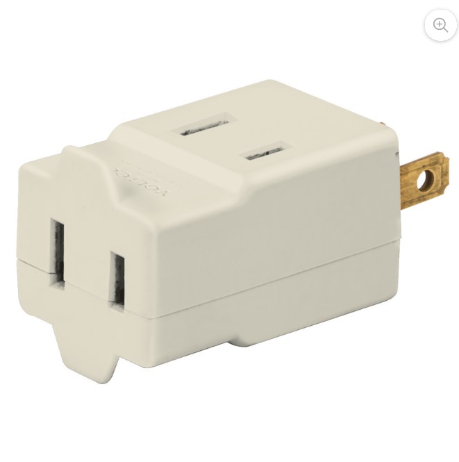 Multicontacto triple, tipo cubo, Volteck