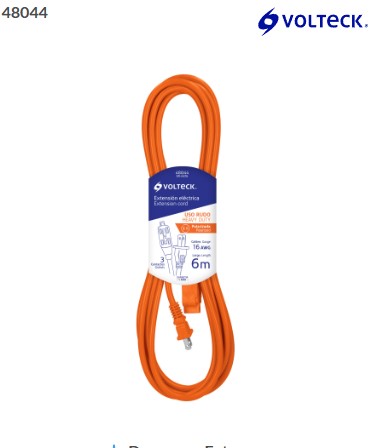 Extension electrica de uso rudo 6M cal16