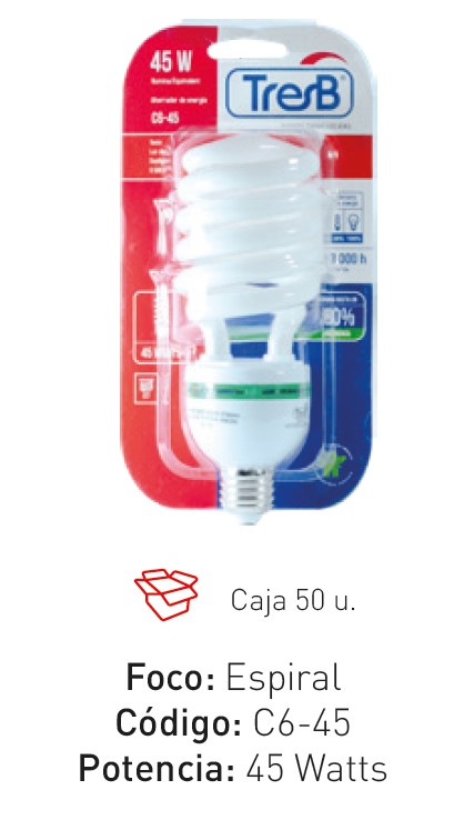 FOCO AHORR. ESPIRAL 3B DE 45W EN BLISTER