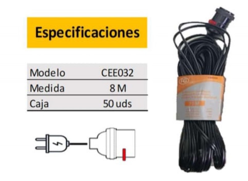 S-Clasico Extension Electrica C/SOCKET 8M