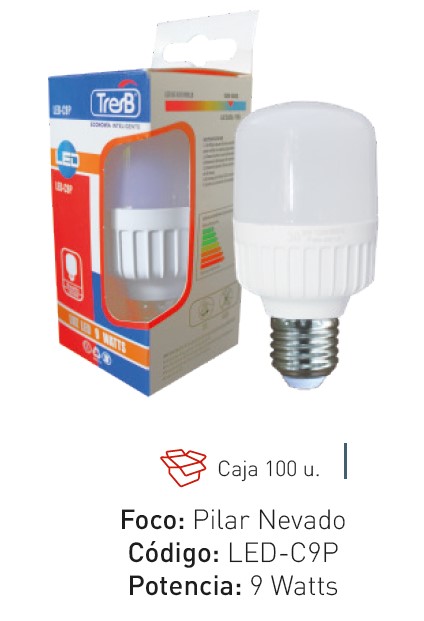 Foco LED EN CAJA 9W TIPO PILAR 3B