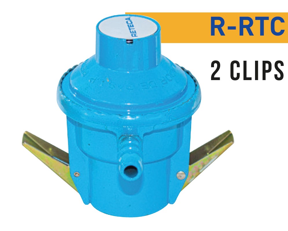 Regulador de gas QC celeste en kit de 2 clip